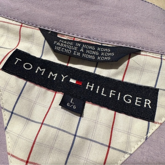 TOMMY HILFIGER Vintage 100% Cotton Business Man Trench Coat RARE Cream Tan Sz. L - Picture 11 of 11